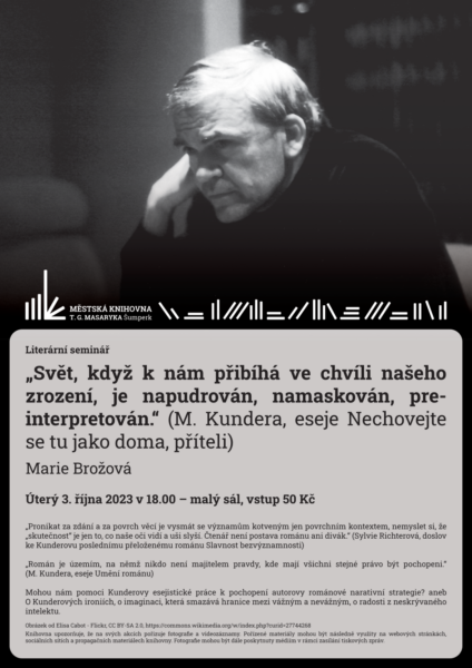 Plakát pro literární seminář Marie Brožové