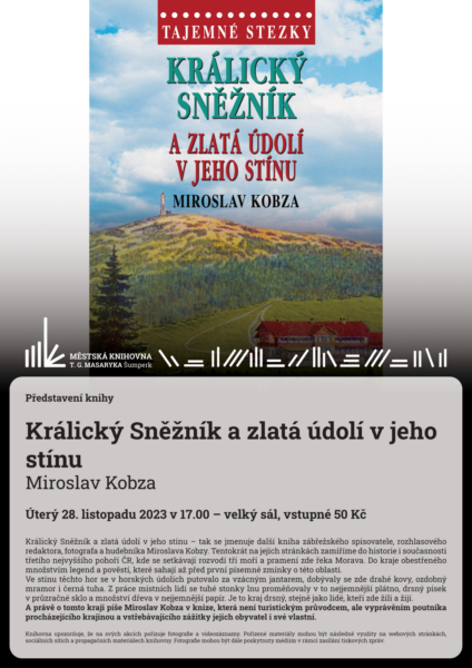 Plakát pro představení knihy Miroslava Kobzy