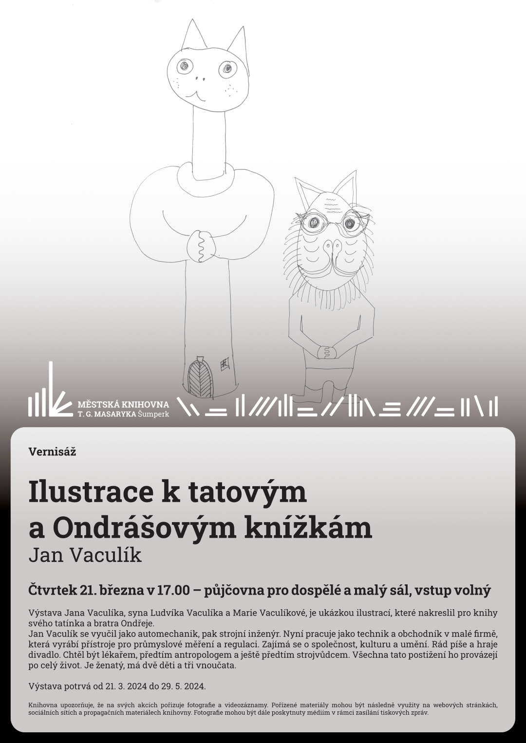 Plakát pro vernisáž ilustrací Jana Vaculíka