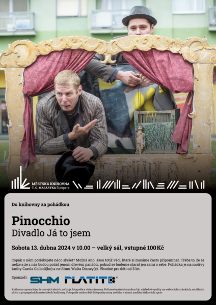 Plakát pro představení Divadla Já to jsem s názvem Pinocchio