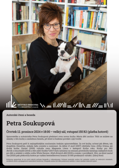 Autorské čtení a beseda – Petra Soukupová