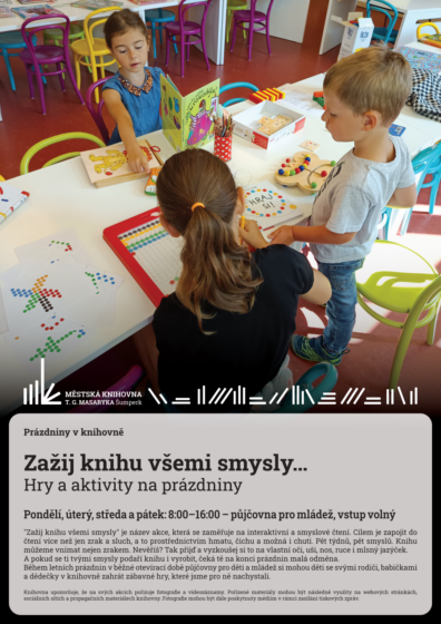 Prázdniny v knihovně – Zažij knihu všemi smysly… – Hry a aktivity na prázdniny